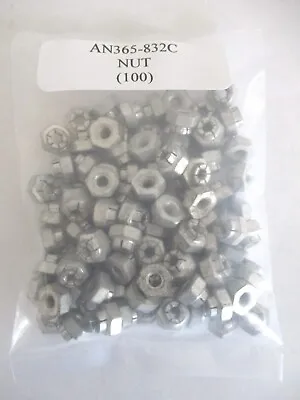 AN365-832C Hex Nut 8-32 Self-Locking Steel - Lot Of 100  • $9.99