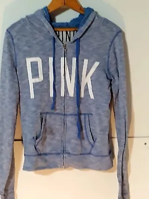 Victoria's Secret's Pink Womans Blue Jacket With Hood Zip Up • $13.55