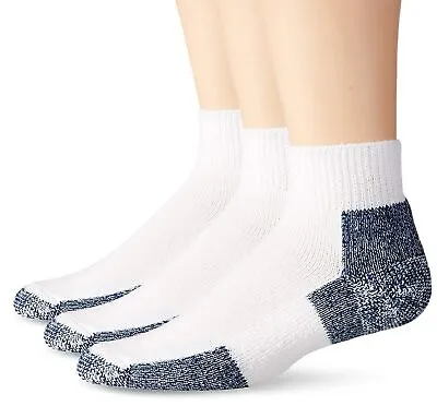 Thorlos Jmx Maximum Cushion Ankle Running Socks Large White/Grey (3 Pair) • $40.41