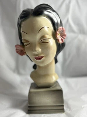 $249 • Buy GOLDSCHEIDER Hawaiian Lady Plumeria VTG Tropical MidCentury Bust Figure 11” Head
