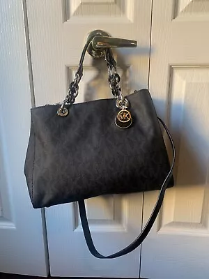 Michael Kors Cynthia Purse- Black With Silver Details - Medium - New With Tag • $260
