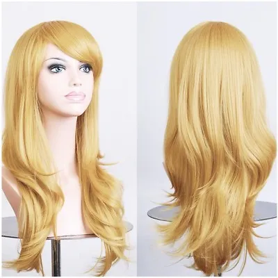 Synthetic High Quality Hair Full Wigs Natural Long Wavy Cosplay Wig Multi Colors • £18.96