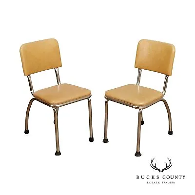 Royal Metal Vintage Pair Of Chrome And Vinyl Side Chairs • $465