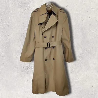 Vintage Kuppenheimer Khaki Trench Coat Raincoat Wool Liner Size 40L • $44.99