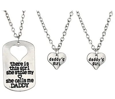 Daddy's Girl 3 Piece Necklace Set Father Daughter Gift Charm Pendant Set #kc15 • $11.75