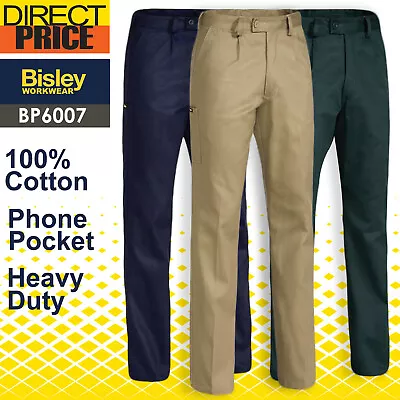 Bisley Work Pants Mens Original Cotton Drill Heavy Duty BP6007 NEW • $38.95