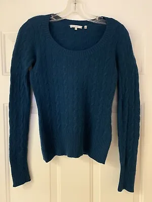 $20 • Buy Vintage Vince Women Teal Cashmere Cable Knit Sweater Small