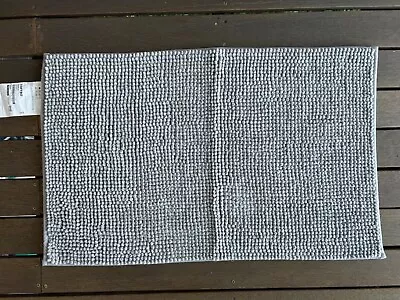 IKEA TOFTBO Non-Slip Microfibre Bathroom Bath Mat Bathmat Rug Grey-White 50x80cm • $25.95