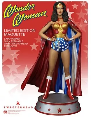 Wonder Woman Maquette Statue Tweeterhead Lynda Carter Cape Variant LE • $449.99