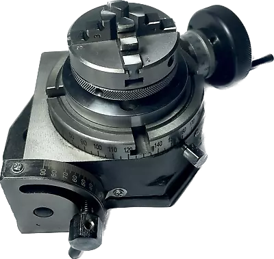 3'' & 4  IN Tilting Rotary Table With 4-Jaws SelfCentering Lathe Chuck 50 & 65MM • $159.99