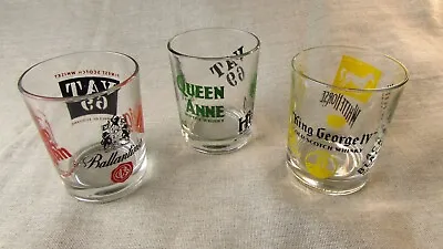 £22.99 • Buy Set Of Three Whiskey Tumbler Glasses; Haig, |Queen Anne, Vat 69, Long John...