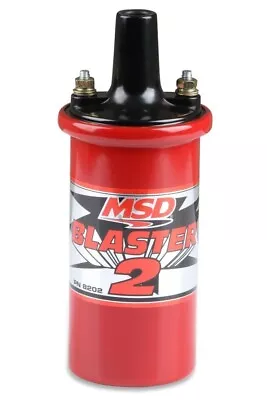 MSD Ignition Coil Blaster 2 Red 100:1 Turns Ratio + 2.25  Canister Style Bracket • $126.48