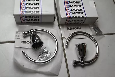 Moen Castleby Collection Chrome Bathroom Towel Ring YB2586CH New X2 Lot • $48.99