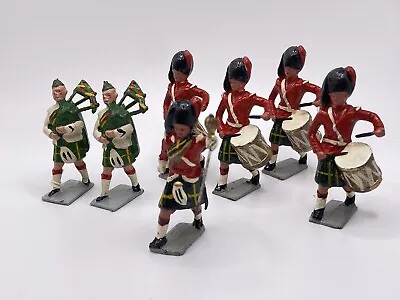 Vintage Johillco Highlander Band Set Of 7 Figures Bagpipes Drums Toy Soldiers  • $45