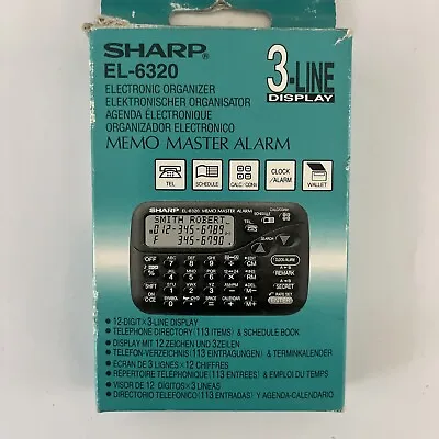 £5 • Buy SHARP EL-6320 - Electronic Organiser - Memo Master Alarm  Boxed Inc Instructions