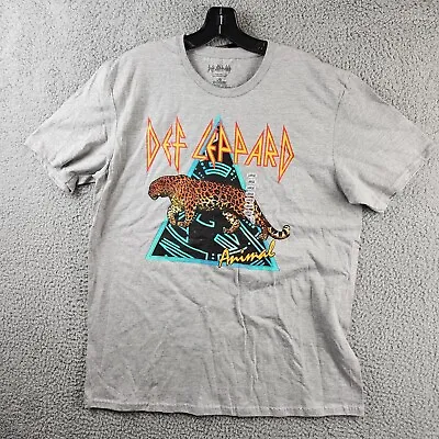 Def Leppard Animal Tee Shirt Men's Large Gray Crew Neck Short Sleeves • $9.26