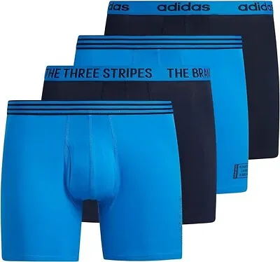 Adidas Men's Stretch Cotton BOXER BRIEF Underwear (4-Pack) BLUE RUSH LARGE LG • $17.99