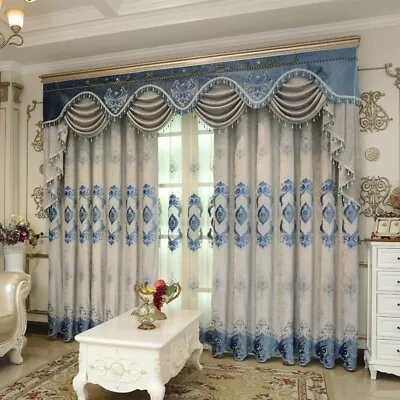 Semi-finished Chenille Curtain Fabric Embroidery Blackout Window Drape DIY • $32.55