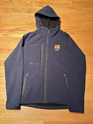 FC Barcelona Mens Large Dark Blue Soccer Jacket • $49.99