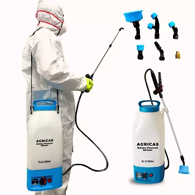 AGRICAS 2.35 Gal Battery Powered Sprayer - Weed Sprayer For Lawn And Garden • $74.99