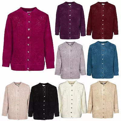 Reflect Women's Designer Hand Crafted Lined Embroidered Chenille Button Cardigan • £34.99