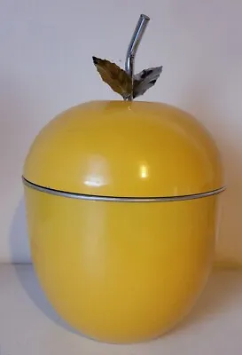 Vintage Golden Apple Ice Bucket Aluminum Retro Yellow Pear Acorn Insulated Metal • $45