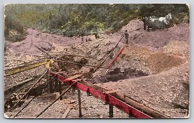 Mining~Foreign~Alluvial Gold Mining Scene In Australia~PM 1913~Vintage Postcard • $3.70