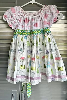 Matilda Jane Platinum Girls Sz 6 Dress Swing Top Ruffle Tents Tulips Like New • $14.99