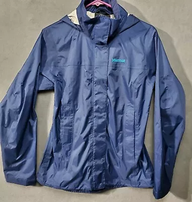 Marmot Rain Jacket Womens Medium Blue Precip Eco Nano Pro Windbreaker 2021 • $28.50