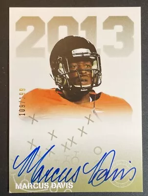 2013 Press Pass Autographs Gold /199 Marcus Davis #PPS-MD Rookie Auto RC • $2.99