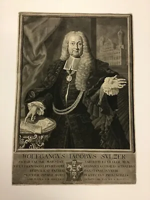 Johann Jacob Haid Mezzotint Engraving Wolfgang Jacob Sulzer 1752 • $269