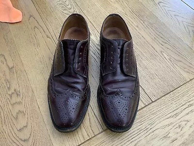 Charles Tyrwhitt Brogue Oxblood/Burgundy Shoes Size 9.5 VGC + Dust Shoe Bags • £30