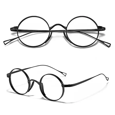 Retro Round Pure Titanium Glasses Women Full Rim Vintage Eyeglass Frames Men • $20.58