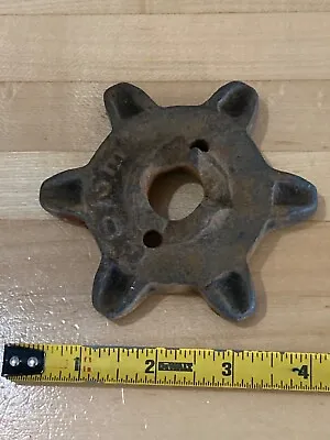 Vtg Antique Industrial Steampunk Farm Machine Cast Iron Gear Sprocket Part Base • $9.95