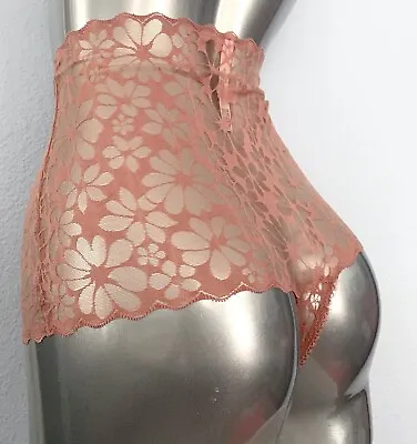 Victorias Secret New No Show High Waist Lace Rose Clay Thong Panty  • $12.50