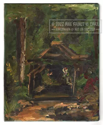 C Peterson 1998 Gazebo In The Forest Duluth Minnesota * Oil PAINTING Lush Trees • £122.45