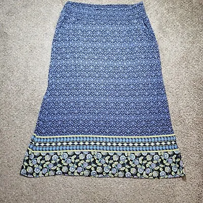 J Jill Skirt Womens Medium Blue Maxi Geometric • $17.49