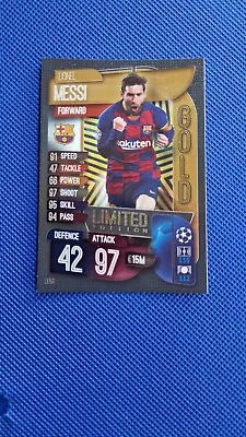 Match Attax 2019/20 19/20 Lionel Messi Gold Limited Edition No Le5g • £6.90