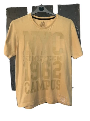 £2.50 • Buy Mens Yellow Cotton Short Sleeved Tshirt Sz M Urban Spirit