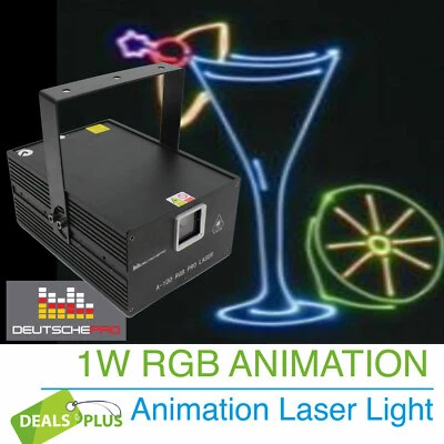 $499 • Buy 1W MEGA RGB ANIMATION LASER LIGHT EFFECT Pattern Stage Party Club Lights Led