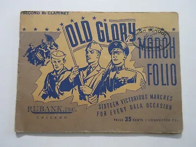 Vintage OLD GLORY March Folio Sheet Music Second Bb Cornet Solo By Rubank Inc. • $11.99