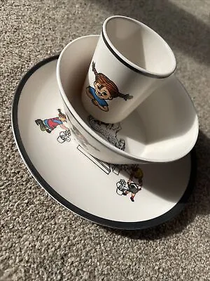 Pippi Longstocking Kids Melamine Bowl Plate And Beaker  • £9