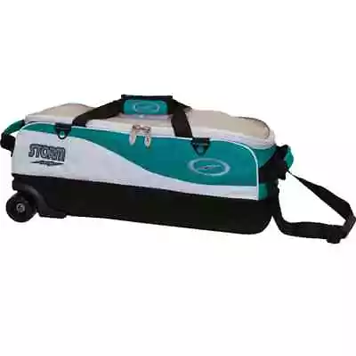 Storm 3-Ball Travel Tote Pro White Teal Bowling Bag • $104.95