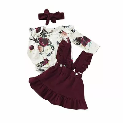 Baby Girls Clothing Long Sleeve Rose Print Shirt Skirt Set Outfits New Arrival  • £15