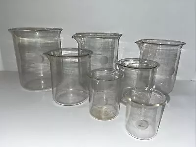 Vintage Pyrex Lab Measuring Beaker Set Of 7 Graduated 100ml To 1000ml • $79.99