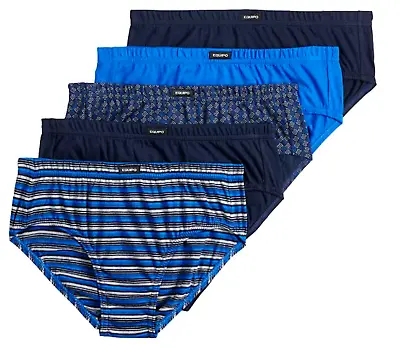 Men's Equipo 5-Pack Low Rise Briefs (Blue-Black) No Fly Premium Cotton Underwear • $24.99