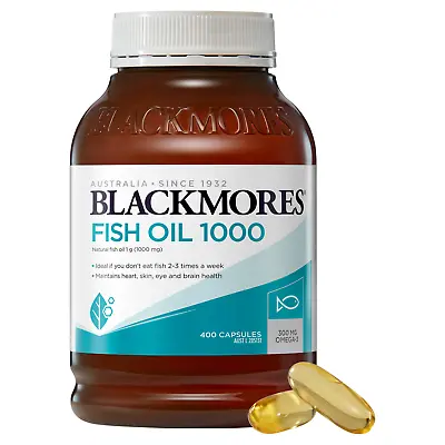 Blackmores Fish Oil 1000mg 400 Capsules Fishoil Omega-3 DHA Dietary Supplements • $31.95