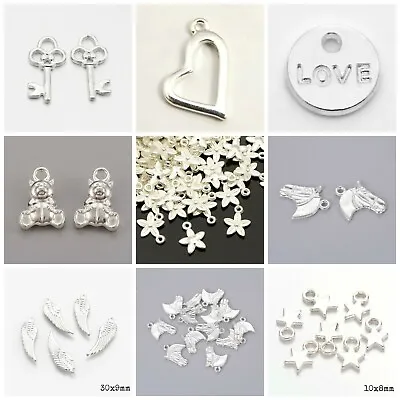 £2.25 • Buy Silver Plated Charms Jewellery Card Making Crafts Bright Shiny