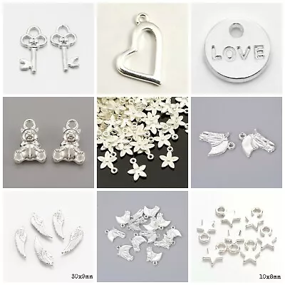 Silver Plated Charms Jewellery Card Making Crafts Bright Shiny • £2.50