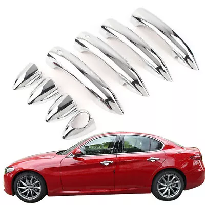 Bright Door Handle Cover Trim Refit Fit Alfa Romeo Giulia Stelvio 2017-2020 • $54.72